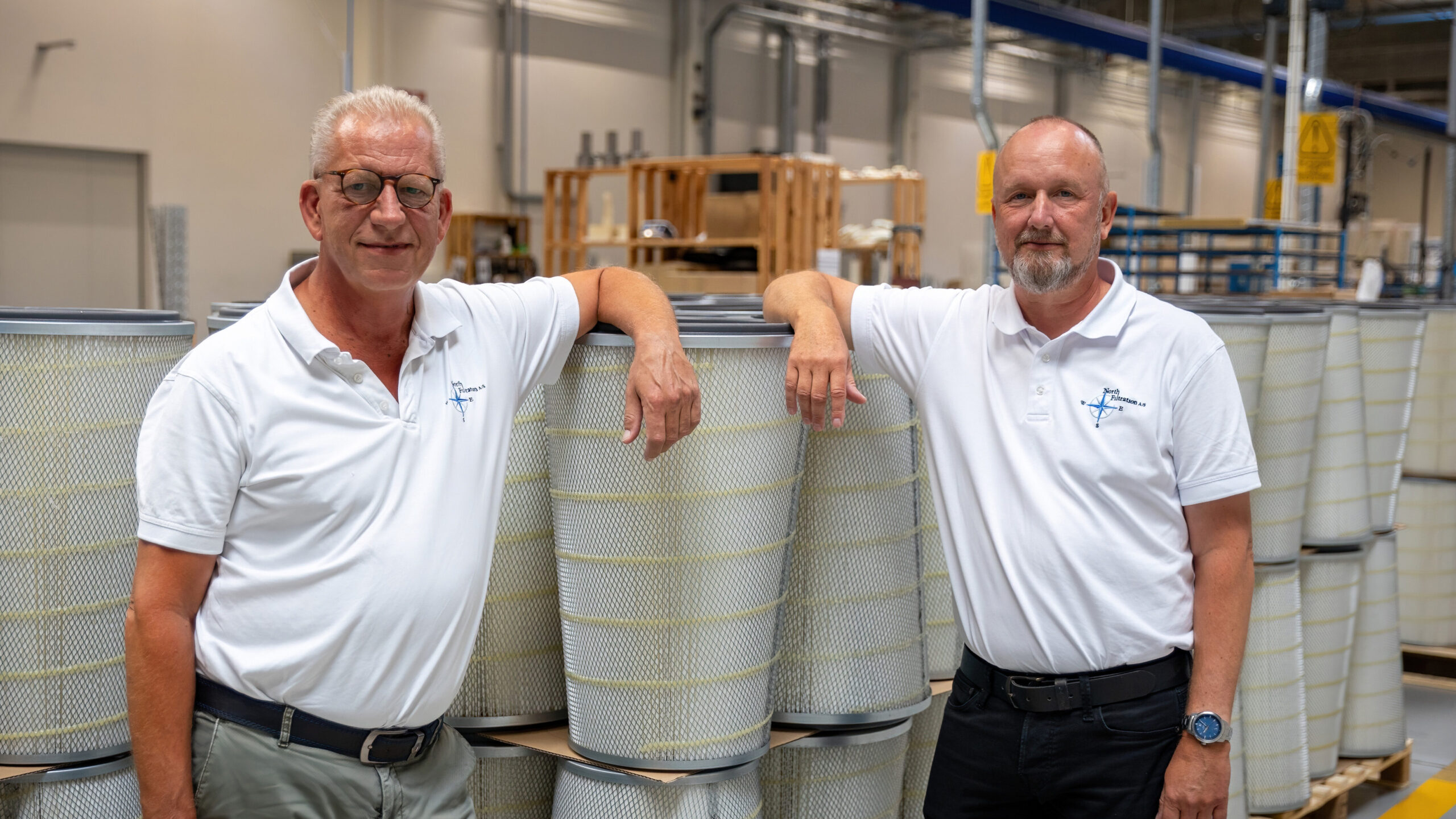 S.E.W North Filtrations General Manager, Jacob Jacobsen , og Sales Director, Lars Pedersen, hos S.E.W North Filtration, er glæder sig over nomineringen til Lolland-Flasters Erhvervspris 2024